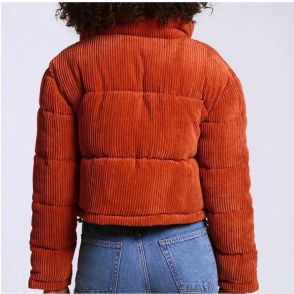 7 For All Mankind Women's Rust Corduroy Puffer Jacket - Picture 2 of 6